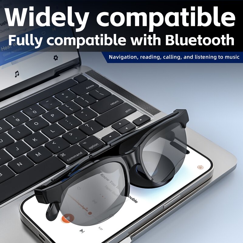 Smart Audio Glasses Manufacturer - Wireless BT 5.3 HD Outdoor Sports LED Anti-Blue Touch Control Microphone