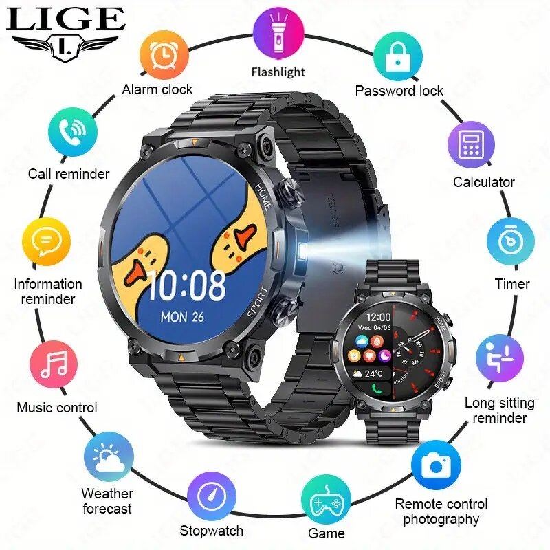 Smart Watch Manufacturer - AMOLED HD Full Touch Metal Heart Rate Sleep Call Reminder Activity Alarm for Men Women