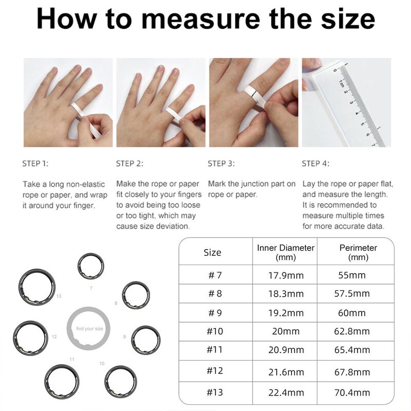 Smart Ring Manufacturer - Wholesale Cheap Stylish Stainless Steel Touch Screen Sleep with Magnetic Charging App