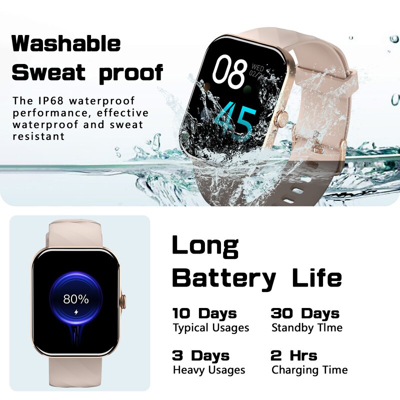 Smart Sports Watch Manufacturer - HD Large Amoled Screen Waterproof Metal Bracelet Blood Pressure Health Activity Tracker
