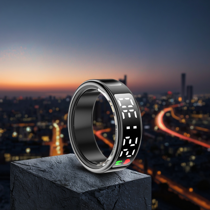 Smart Ring Manufacturer - SR08 Android Operated Touch Screen Steel Case Waterproof App Controlled Wearable