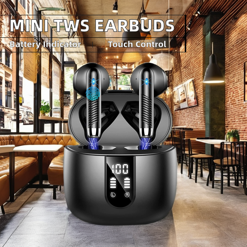 Stereo Earplugs Manufacturer - S48 Mini True Wireless BT5.3 with ENC IPX4 Low Latency Digital Display JL Chipset