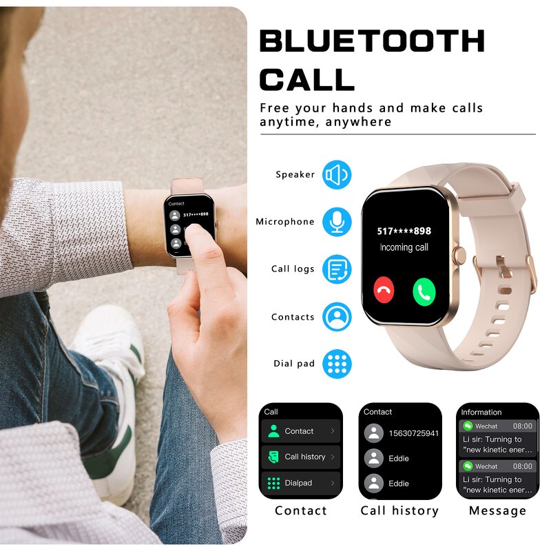 Smart Sports Watch Manufacturer - HD Large Amoled Screen Waterproof Metal Bracelet Blood Pressure Health Activity Tracker