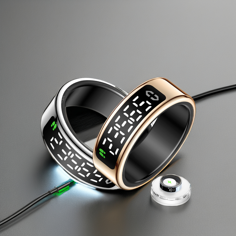 Smart Ring Manufacturer - Waterproof SR08 Video Control Sleep Heart Rate & Blood Oxygen Intelligent Display Alloy