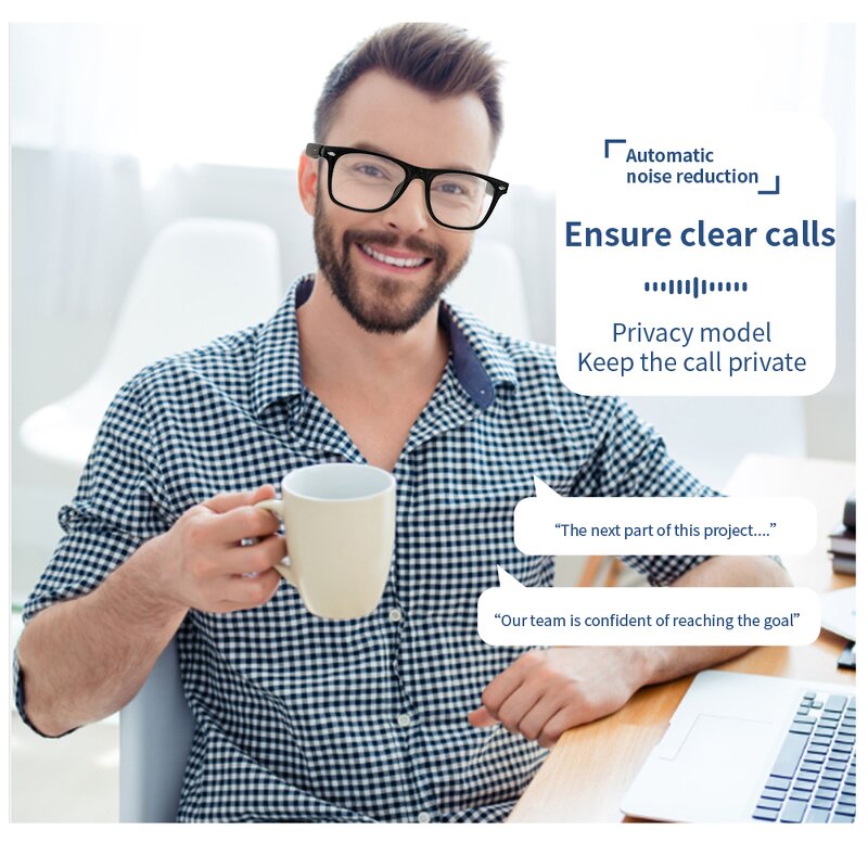 Smart Glasses Manufacturer - New Fashionable AI Wearable HD Waterproof Sunglasses with Bluetooth