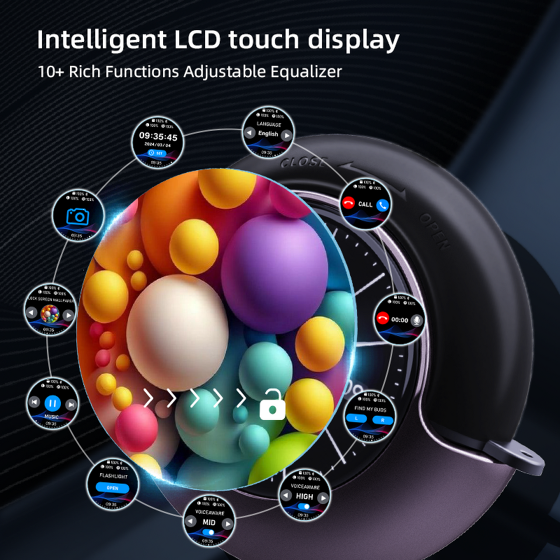 TWS Earphone Manufacturer - Custom LCD Touchscreen In-Ear 3D Surround Sound Noise Cancelling LED Battery