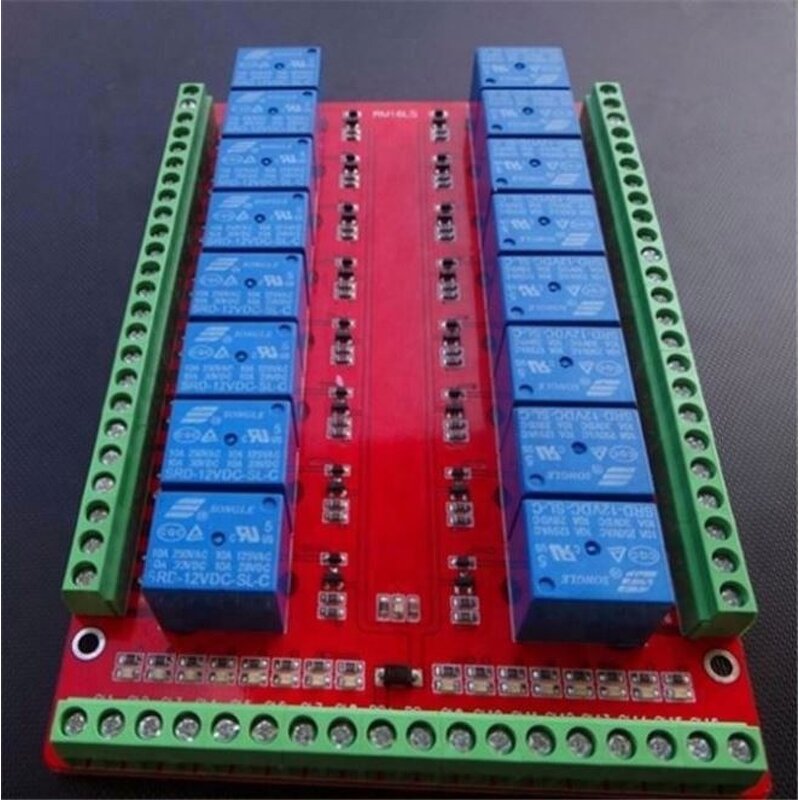 Relay Module Manufacturer - RM16HLE 16-channel 5V/12V/24V Low/High Level Isolated