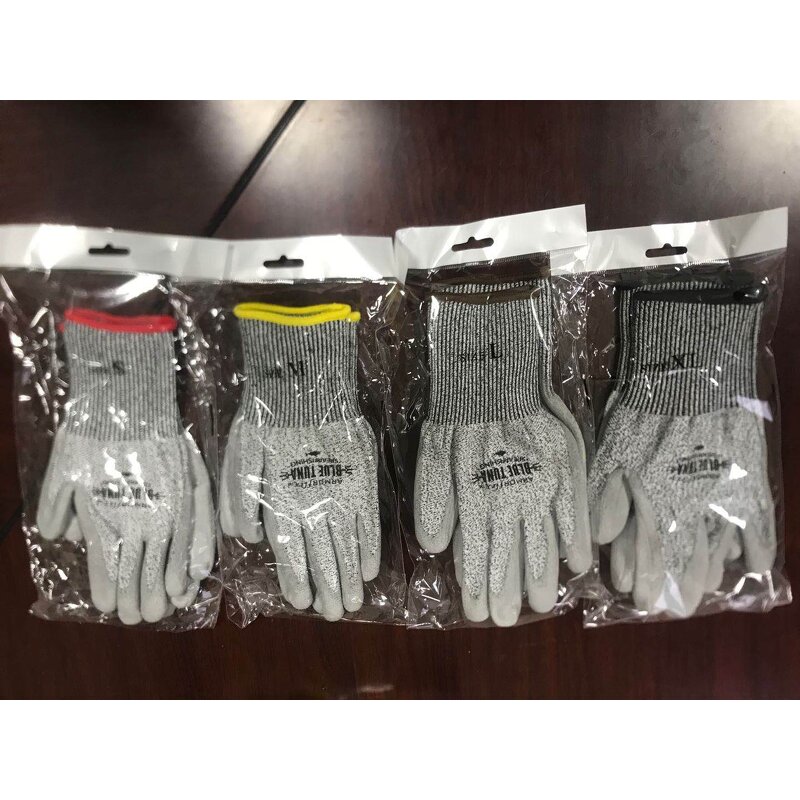 Cut Resistant Gloves Manufacturer - Sunshine HPPE Fiberglass Liner PU Coated Level 5