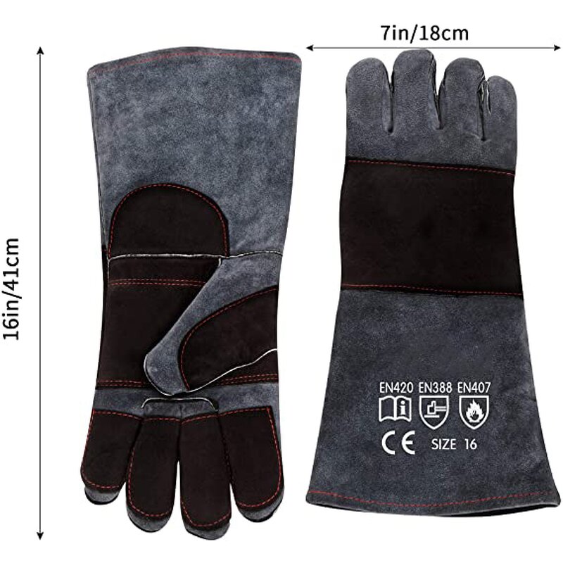 Animal Handling Gloves Manufacturer - Swelder Anti-Bite Kevlar Reinforced Leather for Dog Cat Falcon Reptile Snake