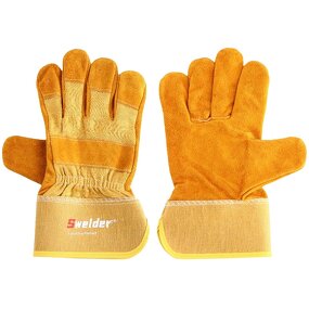Work Glove Manufacturer - Swelder Economic 10.5 Inch Yellow Cowsplit Leather Full Palm Rigger