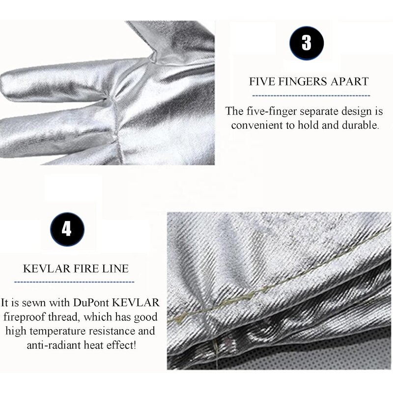 Welding Gloves Manufacturer - Swelder 55CM Long Gaunlet High Temperature Aluminized for Smelting metal Industry