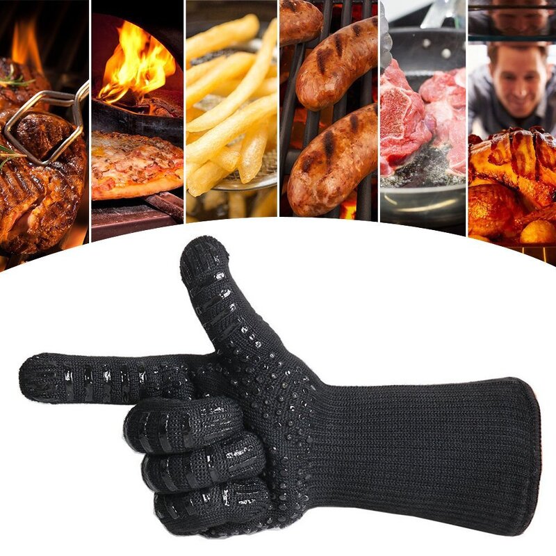 BBQ Grill Gloves Manufacturer - Swelder 932F Silicone Cotton Luvas De Grill Heat Resistant