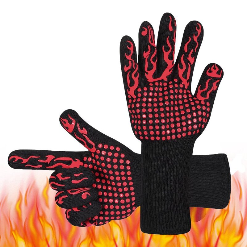 BBQ Gloves Manufacturer - SUNSHINE Grillhandschuhe Customized 1472F Barbecue Oven Slip Silicone Heat Resistant