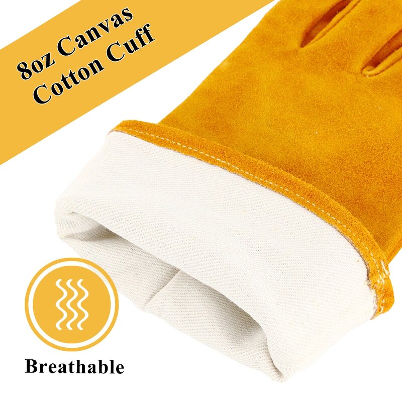 Welding Gloves Manufacturer - Swelder 14inch Cowhide Leather Flame Heat Resistant for Mig Stick Forge