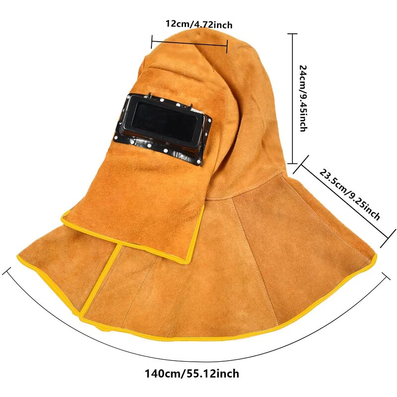 Welding Hood Manufacturer - SWELDER 2025 Hot Sale Yellow Cowhide Leather with Lens