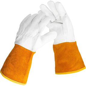 TIG Welding Gloves Manufacturer - SWELDER 13inch High Dexterity Natural Arc Sheepskin Unlined with Gold Cuff