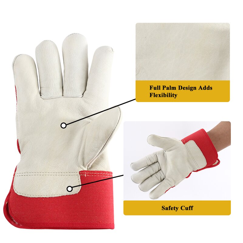 Work Gloves Manufacturer - Swelder Hot Sale 10.5 Inch Cowhide Split Leather Palm with Rubberized Cuff for Winter