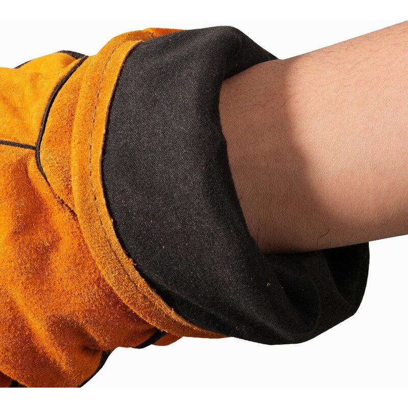 Welding Glove Manufacturer - Swelder 13inch Economic Yellow Cowhide Leather Heat Resistant with Liner