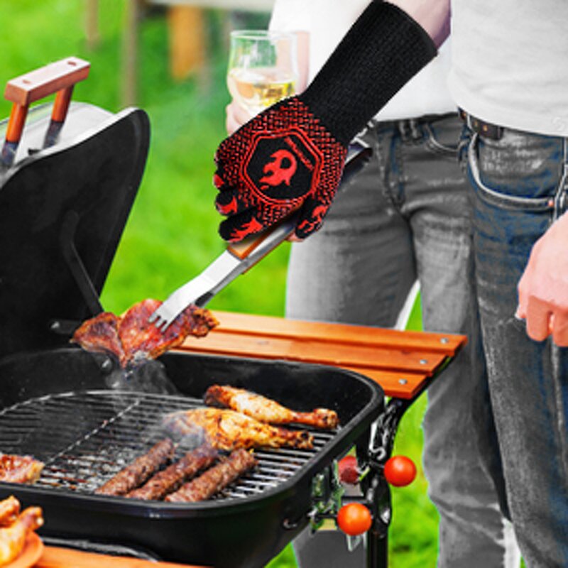 BBQ Gloves Manufacturer - Swelder CE Customized 932F 1472F Barbecue Oven Slip Silicone Heat Resistant