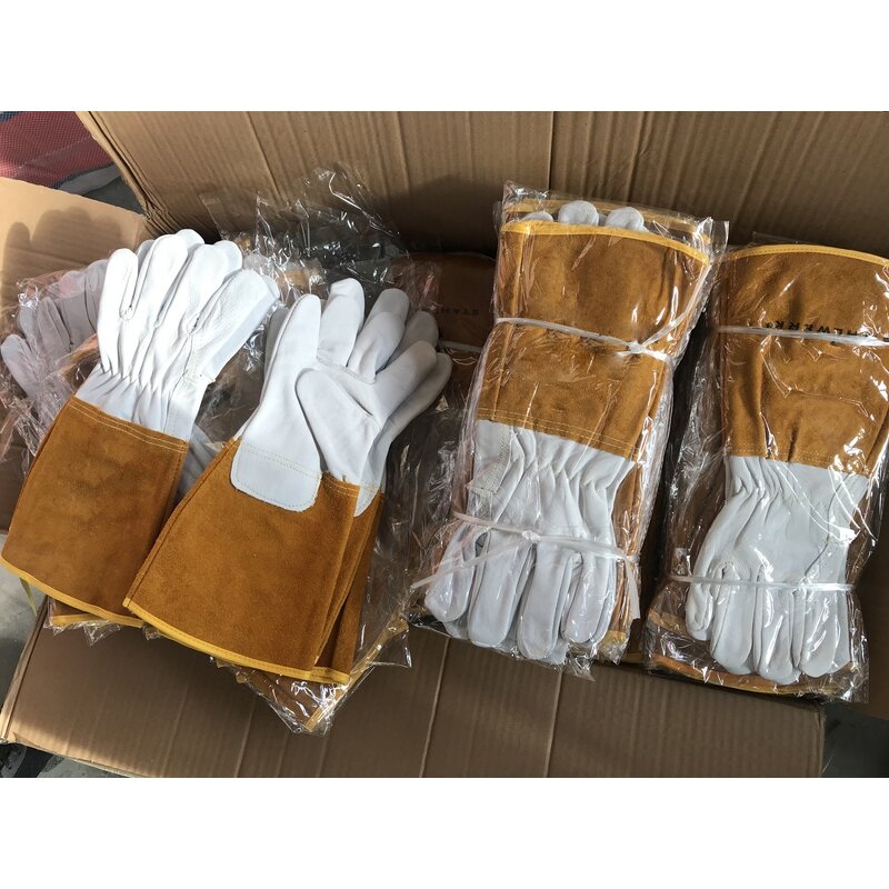 Welding Gloves Manufacturer - SWELDER 14inch Pearl Natural Goatskin Leather Spark-Resistant Arc TIG