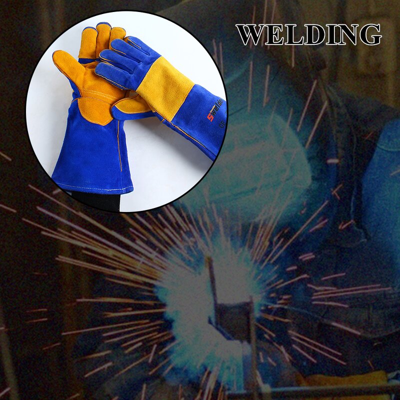 Welding Gauntlet Gloves Manufacturer - Swelder Premium 16inch Long Heat Fire Resistant Leather Forge Mig