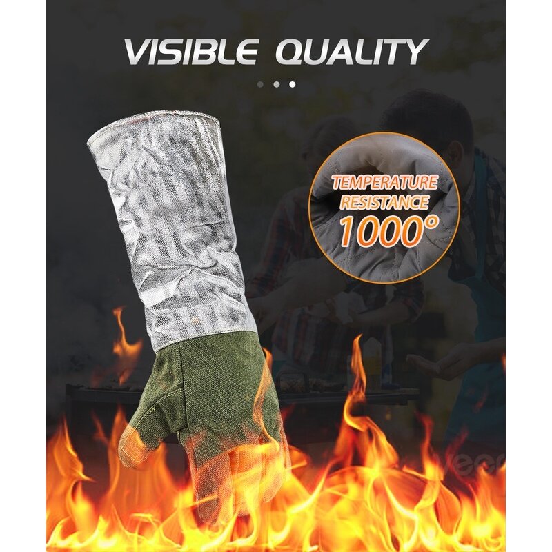 High Temperature Gloves Manufacturer - Swelder Extremely Resistant to 1000°C Carbon Fiber Aluminum Foil for Metallurgy