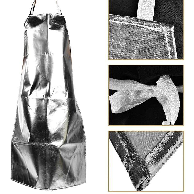Work Apron Manufacturer - Swelder Anti Thermal Radiation 800° Aluminum Foil for Metal Forging Glass Foundry BBQ