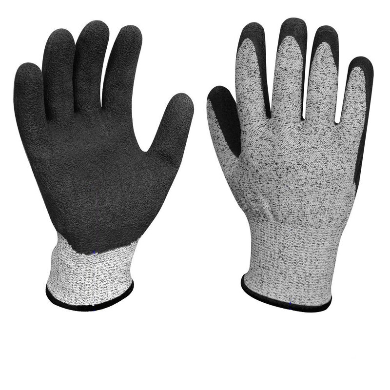 Safety Work Gloves Manufacturer - SUNSHINE Nitrile 13G Grey HPPE Level 5 Black Nitrile Sandy Coating Anti Cut