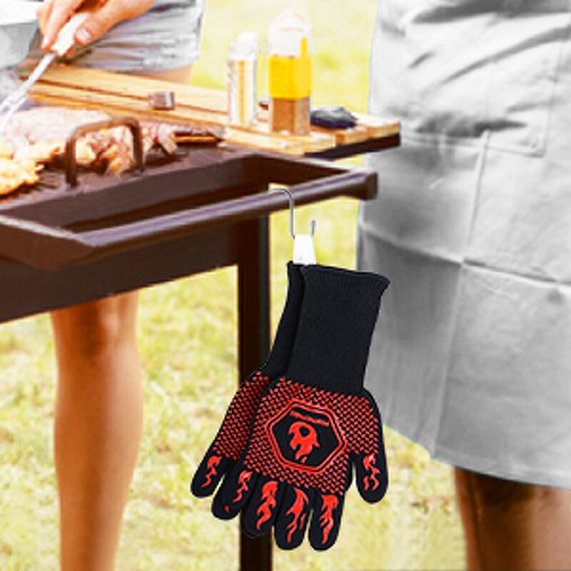BBQ Gloves Manufacturer - Swelder CE Customized 932F 1472F Barbecue Oven Slip Silicone Heat Resistant
