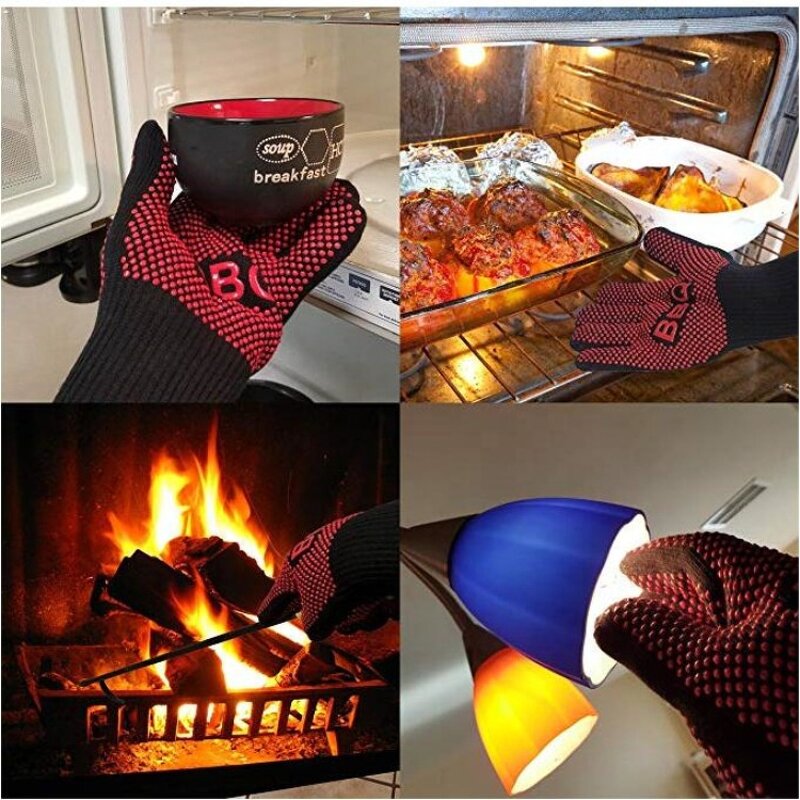 BBQ Grill Gloves Manufacturer - Swelder CE Custom Logo Silicone Extreme Heat Resistant 932F & 1472F
