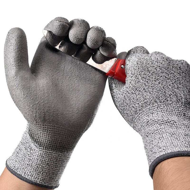 Cut Resistant Gloves Manufacturer - SUNSHINE HPPE En388 Glass Garden Protective Level 5 PU Coated Construction