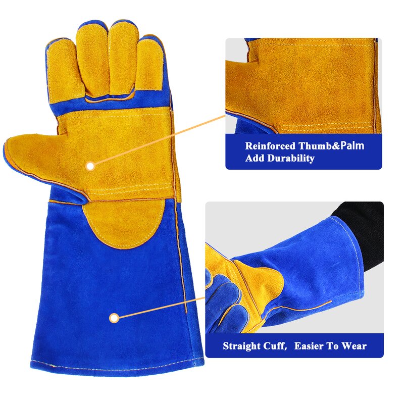 Welding Gauntlet Gloves Manufacturer - Swelder 2024 Hot Sale 16inch Factory Premium Heat-Resistant Leather BBQ