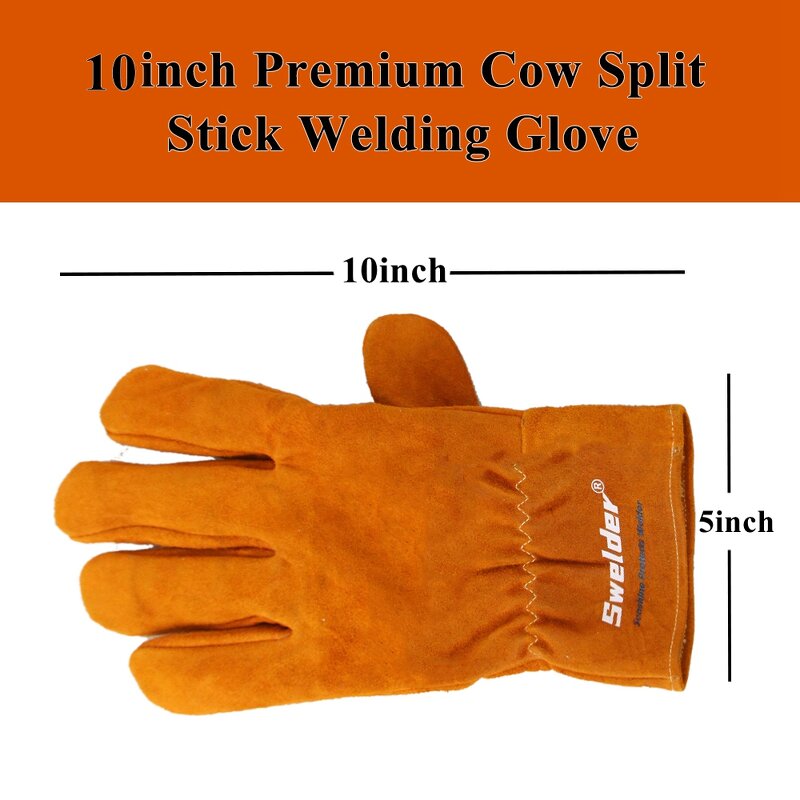 Work Glove Manufacturer - Swelder 2024 Hot Sale 10" Length Yellow Cowhide Leather