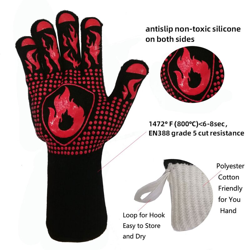 Oven Mitts Manufacturer - Sunshine 932F&1472F Cooking Grilling Heat Resistant Kitchen Silicone Non-slip