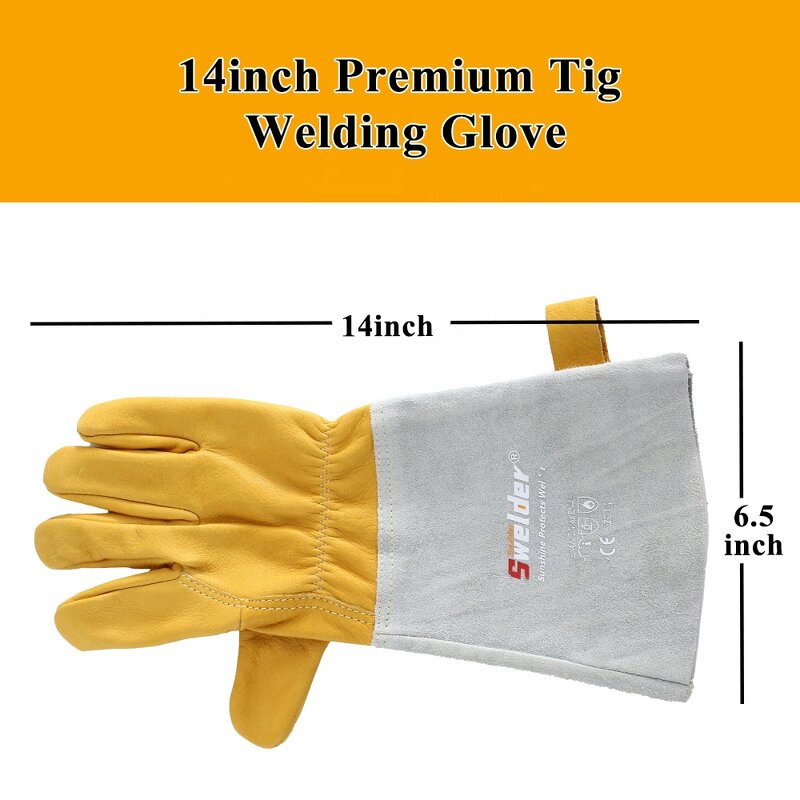 TIG Welding Gloves Manufacturer - SWELDER 14inch High Dexterity Goatskin Leather Spark-Resistant Arc