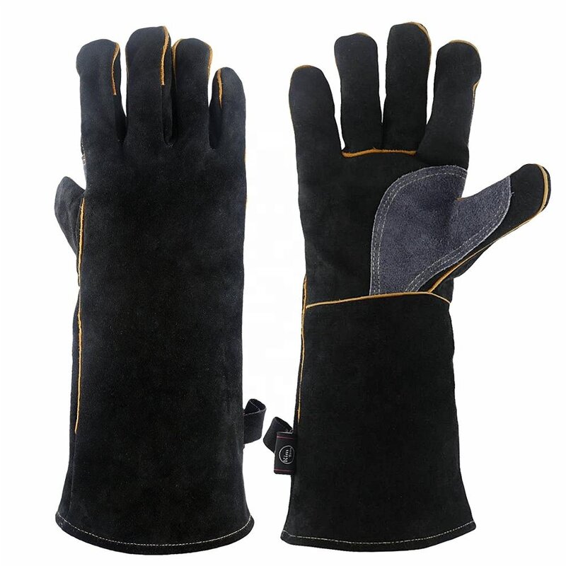 Welders Glove Manufacturer - Swelder 14inch Premium Extreme Black Heat Resistant BBQ Grilling Leather