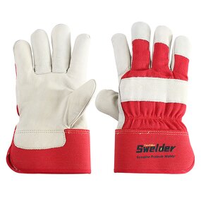 Work Gloves Manufacturer - Swelder Hot Sale 10.5 Inch Cowhide Split Leather Palm with Rubberized Cuff for Winter