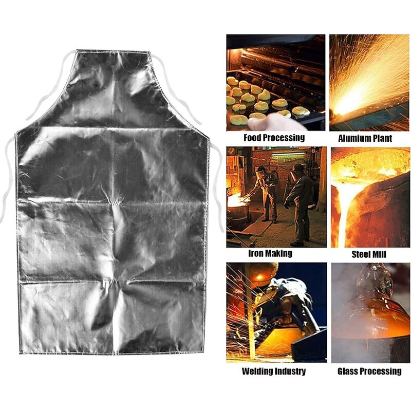 Work Apron Manufacturer - Swelder Anti Thermal Radiation 800° Aluminum Foil for Metal Forging Glass Foundry BBQ