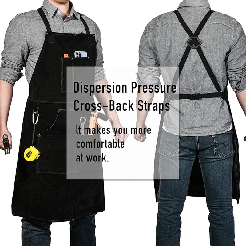 Welding Work Apron Manufacturer - SWELDER 2025 New Heat Flame-Resistant Heavy Duty Leather with 6 Pockets