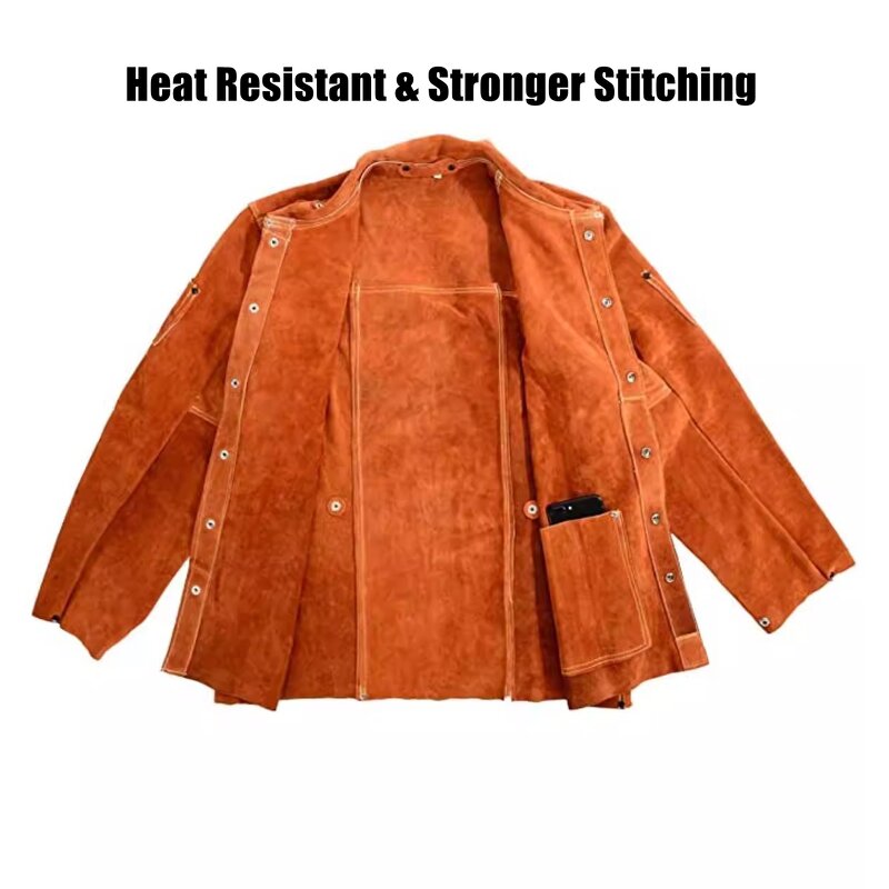 Welding Jackets Manufacturer - Swelder Premium Heavy Duty Flame-Resistant Split Cowhide Durable Work Coat
