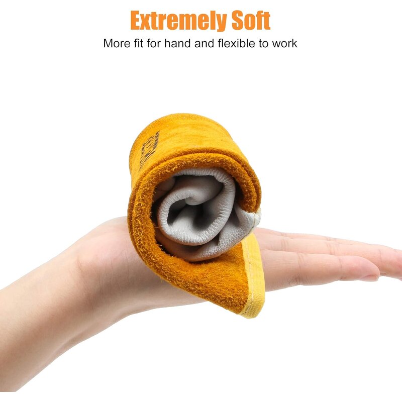 TIG Welding Gloves Manufacturer - SWELDER 13inch High Dexterity Natural Arc Sheepskin Unlined with Gold Cuff