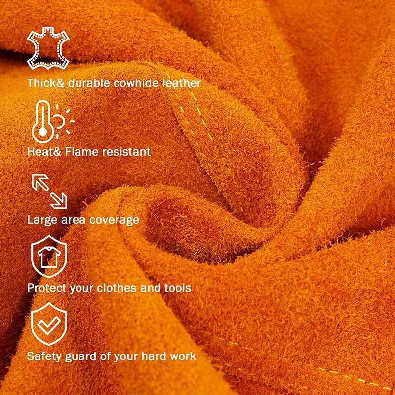 Welding Gloves Manufacturer - SWELDER 14INCH Gray Yellow Split Cowhide Leather with Cotton Liner