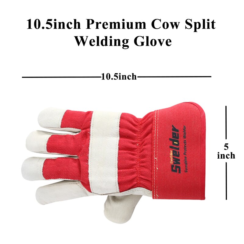 Work Gloves Manufacturer - Swelder Hot Sale 10.5 Inch Cowhide Split Leather Palm with Rubberized Cuff for Winter