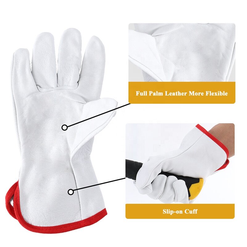 Work Gloves Manufacturer - Swelder 2024 Economic CE 10inch Grain Goatskin Leather for Driving Garden