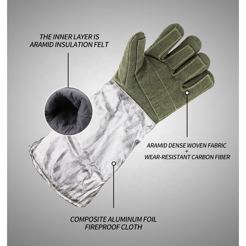 High Temperature Gloves Manufacturer - Swelder Extremely Resistant to 1000°C Carbon Fiber Aluminum Foil for Metallurgy