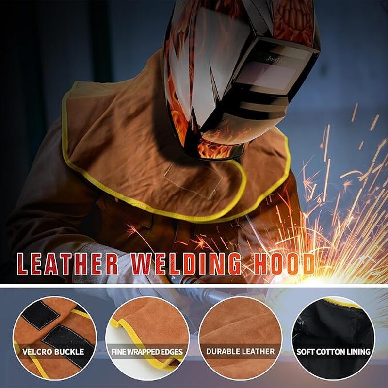 Welding Caps Manufacturer - SWELDER 2025 Cowhide Split Leather with Neck Shoulder Drape Full Head Cover