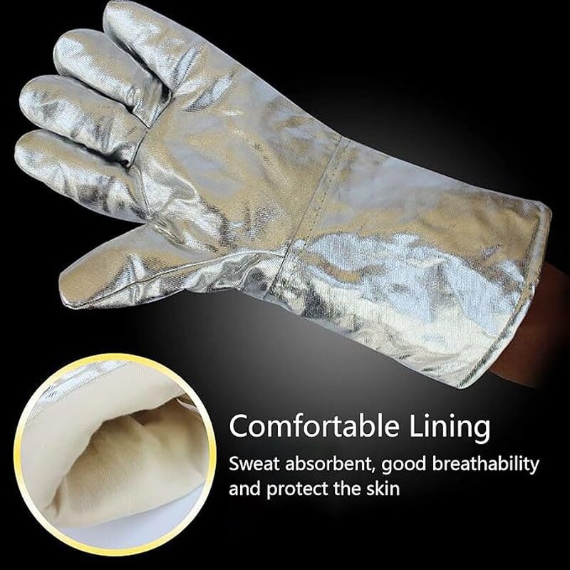 Safety Work Gloves Manufacturer - Swelder 14inch Extreme Heat Resistant Aluminum Foil for Metallurgy Stove