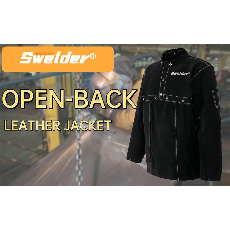 Welder Coat Jacket Manufacturer - Swelder Premium Safety Heat Flame Resistant Cowhide Leather Black with Sleeve