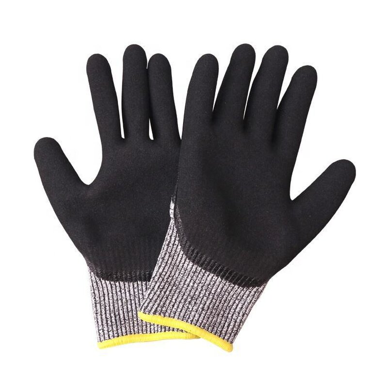 Safety Working Glove Manufacturer - Sunshine 13G HPPE Heavy Duty Level 5 Nitrile Sandy Coated Construction
