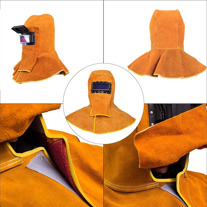 Welding Hood Manufacturer - SWELDER 2025 Hot Sale Yellow Cowhide Leather with Lens